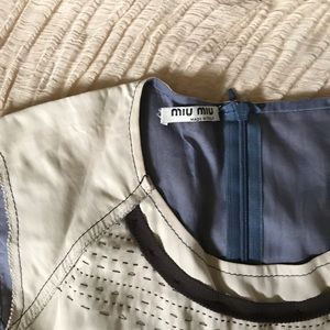 Sleeveless + structural Miu Miu top, M